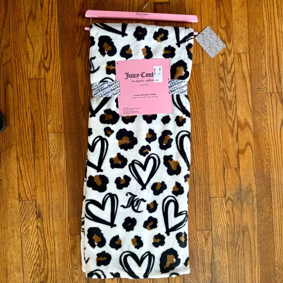 JUICY COUTURE Oversized Plush Throw Viral Leopard Print Blanket 50x70 Home Decor - Picture 14 of 14
